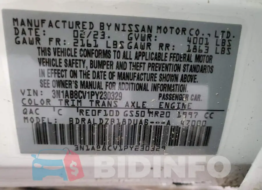 3N1AB8CV1PY230329 Photo# 12