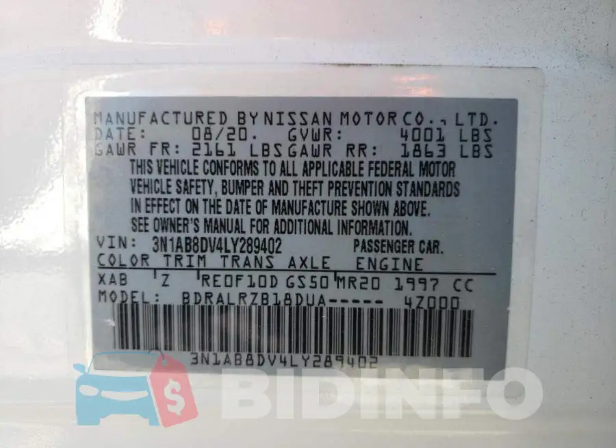 3N1AB8DV4LY289402 Photo# 12