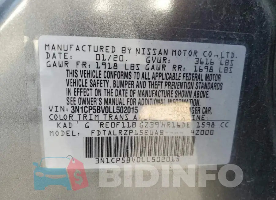 3N1CP5BV0LL502015 Photo# 13
