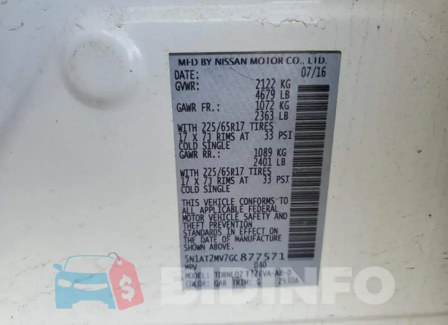 5N1AT2MV7GC877571 Photo# 12