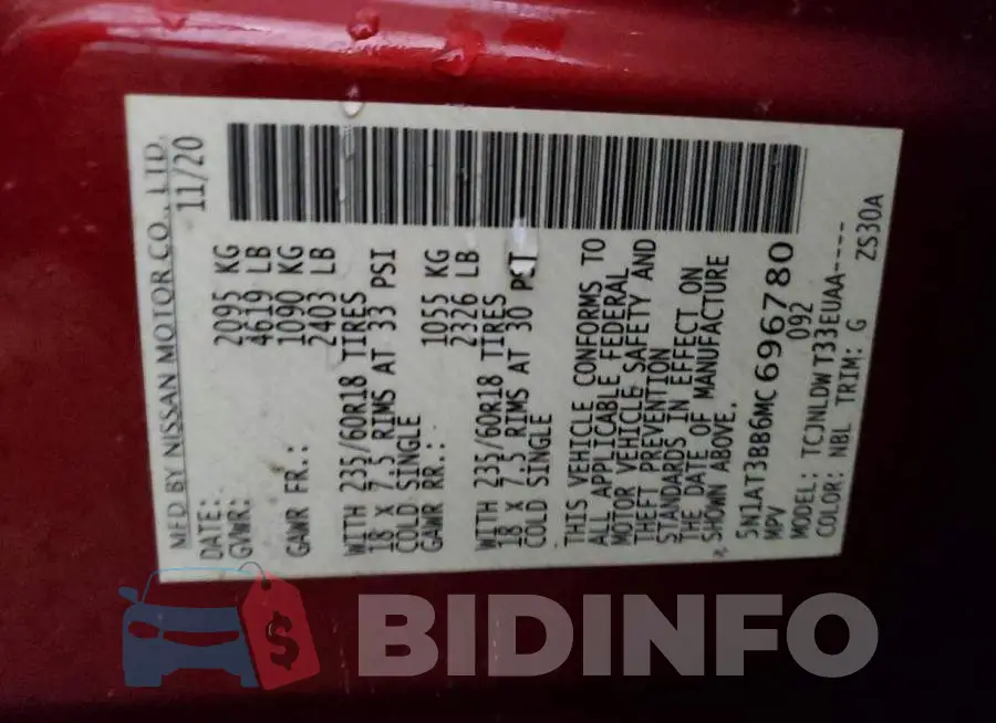5N1AT3BB6MC696780 Photo# 13
