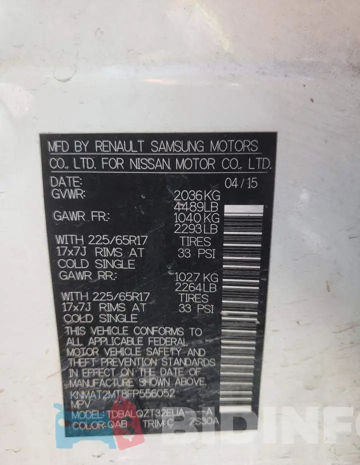 KNMAT2MT8FP556052 Photo# 13