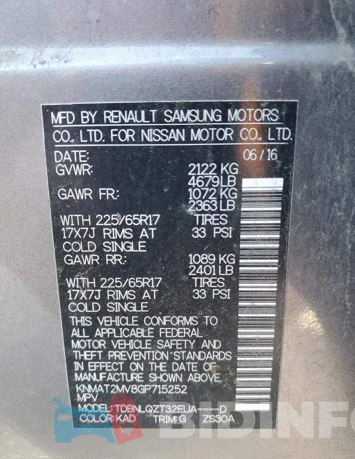 KNMAT2MV8GP715252 Photo# 13