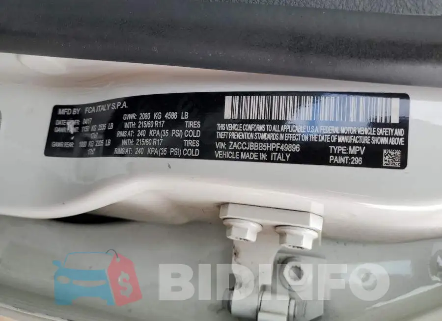 ZACCJBBB5HPF49896 Photo# 13