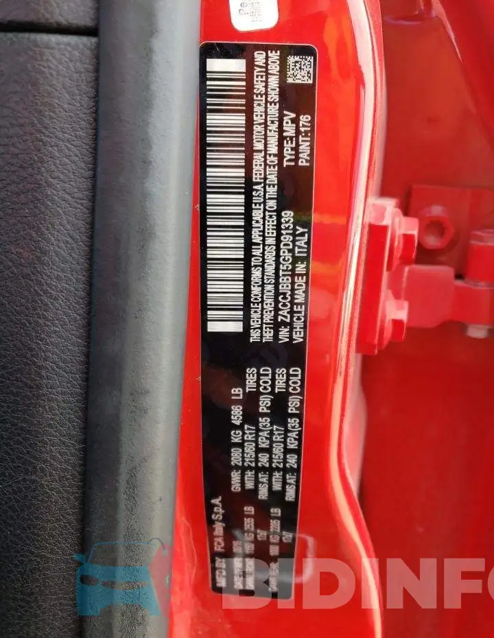 ZACCJBBT5GPD91339 Photo# 13