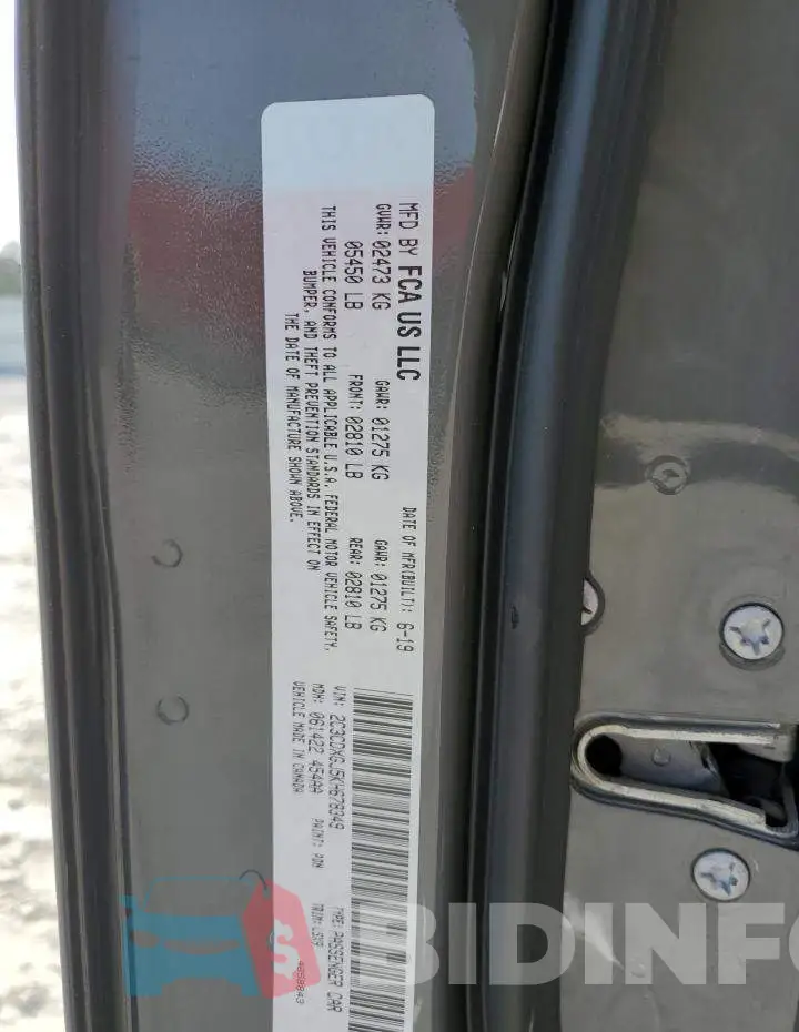 2C3CDXGJ5KH678349 Photo# 12