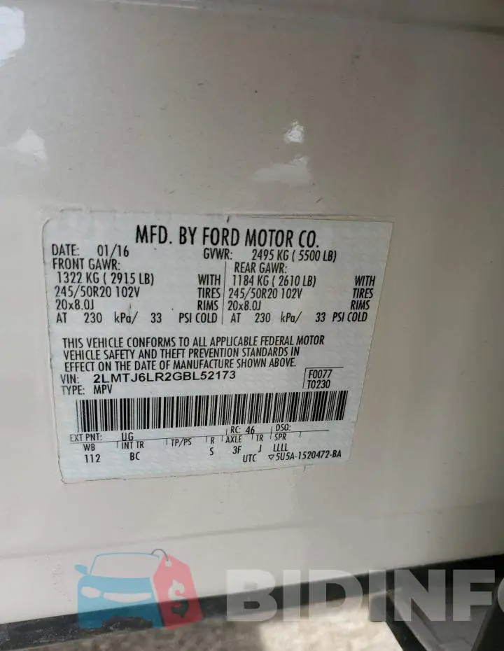 2LMTJ6LR2GBL52173 Photo# 13