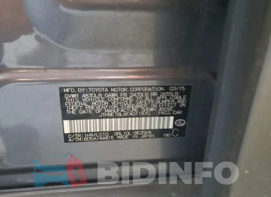JTHBE1BL6FA011870 Photo# 13