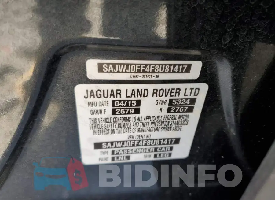 SAJWJ0FF4F8U81417 Photo# 12