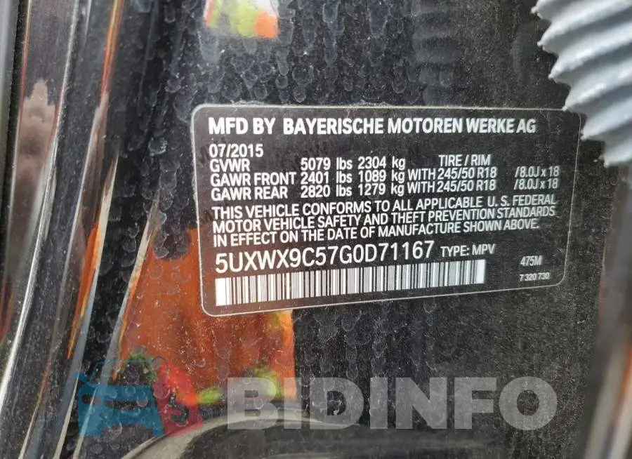 5UXWX9C57G0D71167 Photo# 13