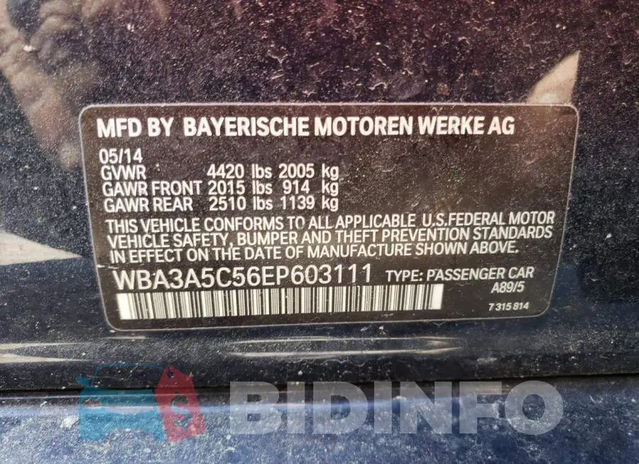 WBA3A5C56EP603111 Photo# 12