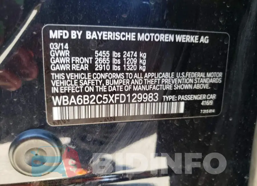 WBA6B2C5XFD129983 Photo# 12