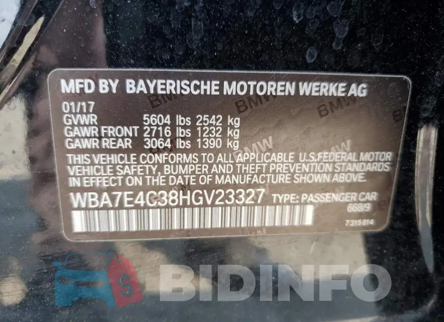 WBA7E4C38HGV23327 Photo# 12