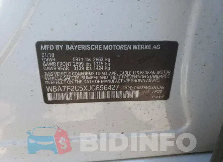 WBA7F2C5XJG856427 Photo# 12