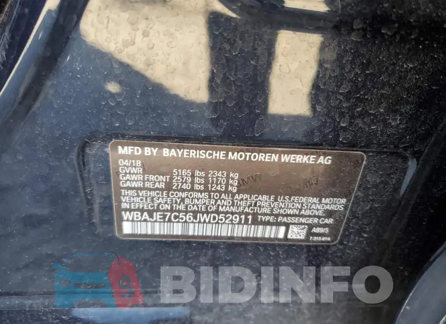 WBAJE7C56JWD52911 Photo# 12