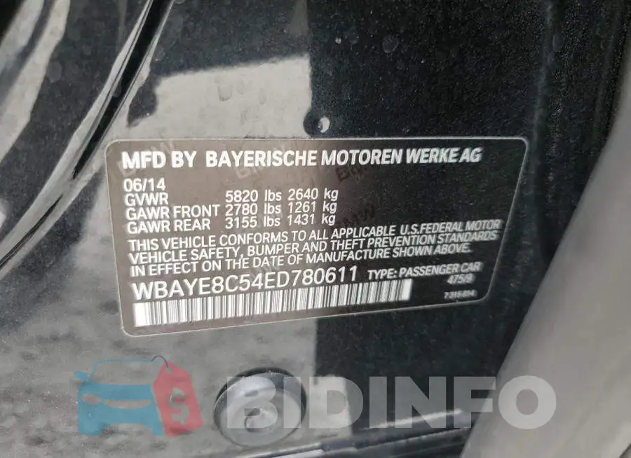 WBAYE8C54ED780611 Photo# 12