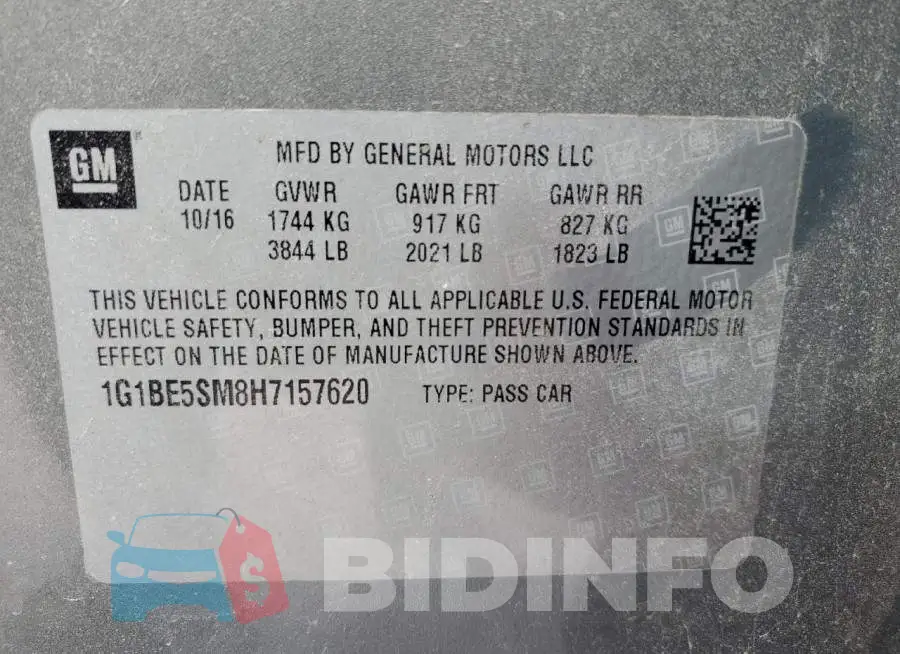1G1BE5SM8H7157620 Photo# 12