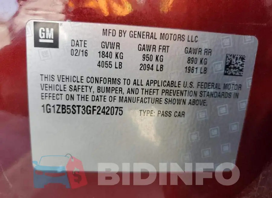 1G1ZB5ST3GF242075 Photo# 12