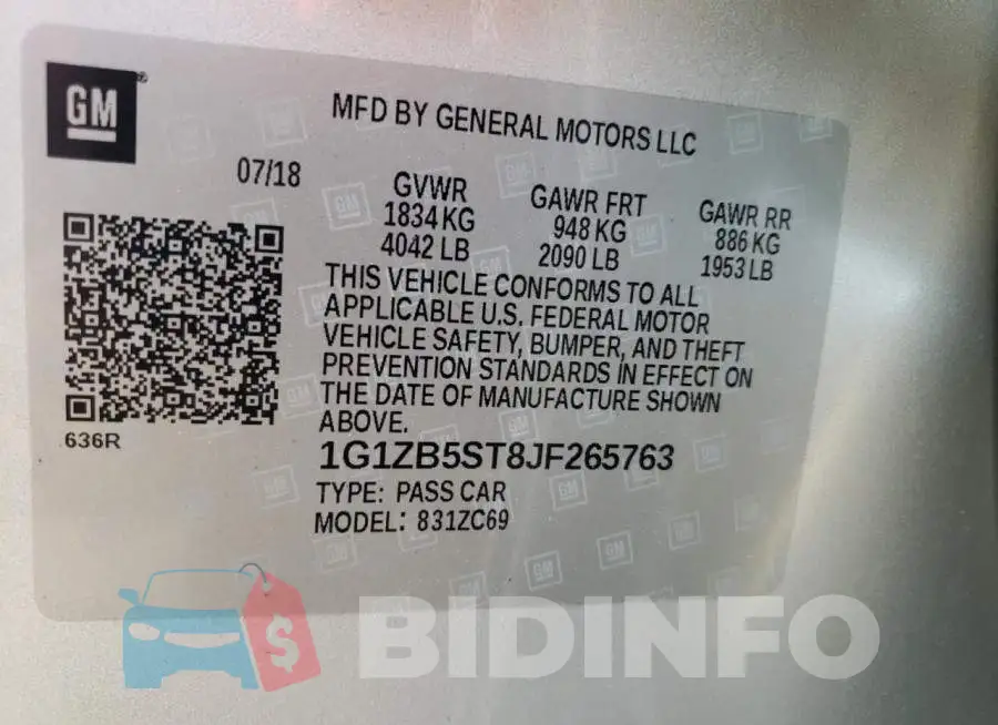 1G1ZB5ST8JF265763 Photo# 12