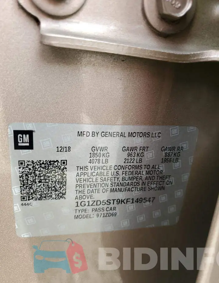 1G1ZD5ST9KF149547 Photo# 13