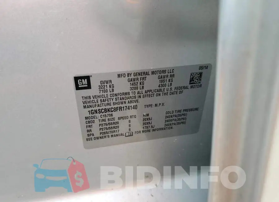 1GNSCBKC8FR174140 Photo# 13