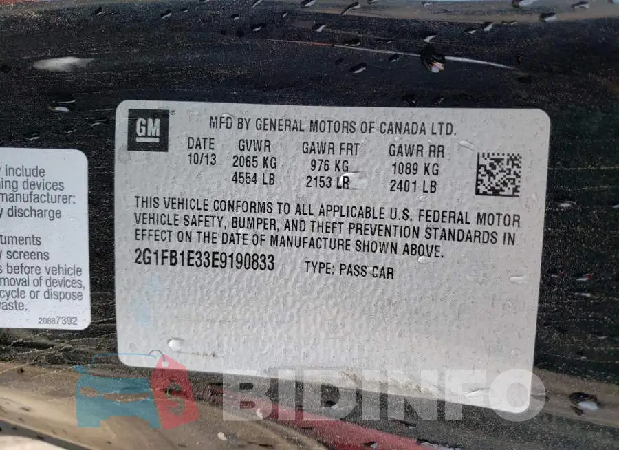 2G1FB1E33E9190833 Photo# 12