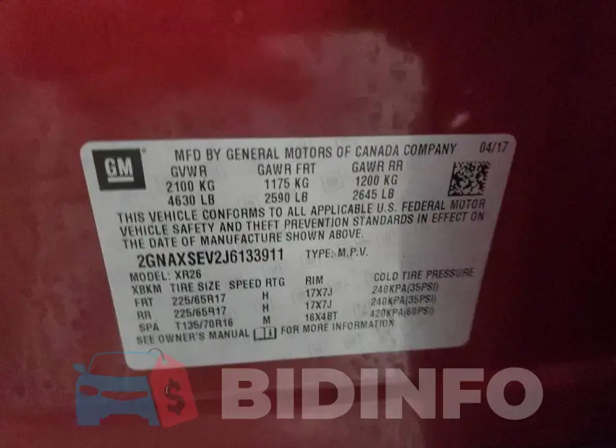 2GNAXSEV2J6133911 Photo# 13