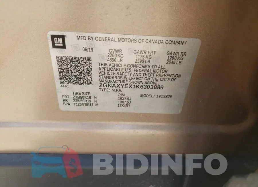 2GNAXYEX1K6303889 Photo# 13
