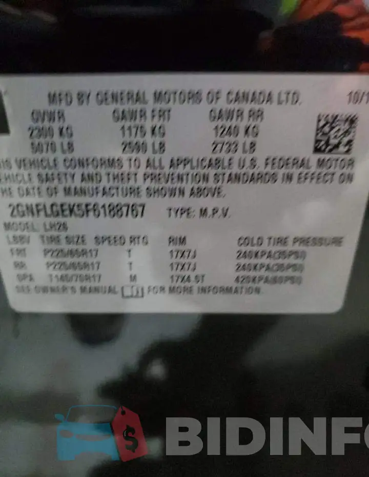 2GNFLGEK5F6188767 Photo# 13