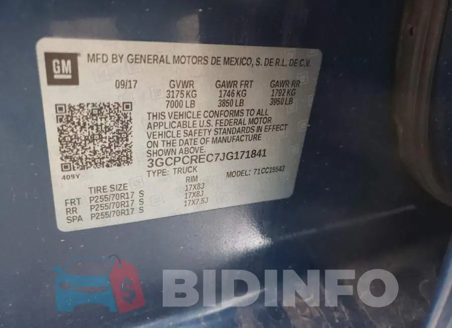 3GCPCREC7JG171841 Photo# 13