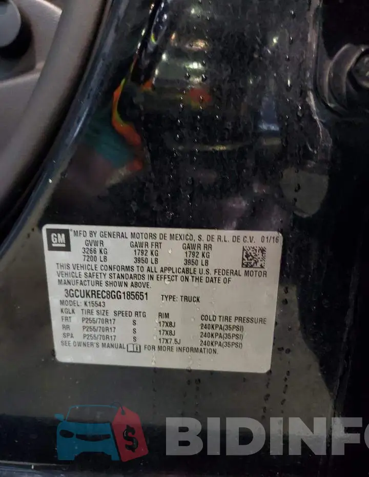 3GCUKREC8GG185651 Photo# 12