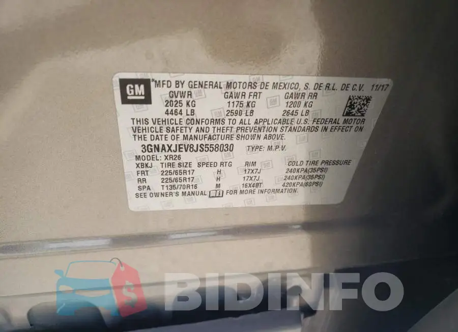 3GNAXJEV8JS558030 Photo# 13