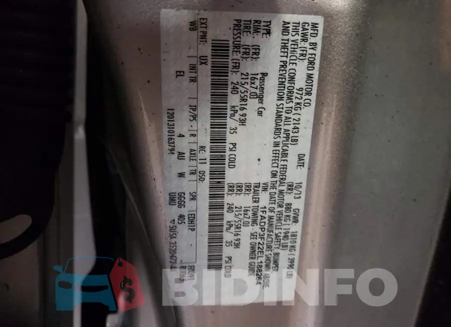 1FADP3F22EL188264 Photo# 12