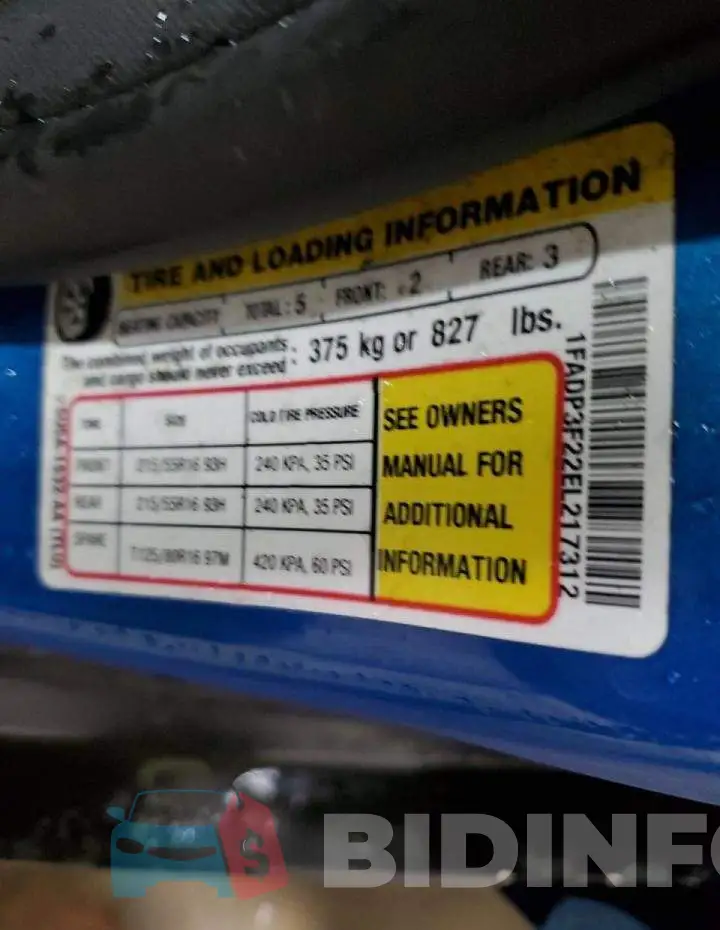 1FADP3F22EL217312 Photo# 12