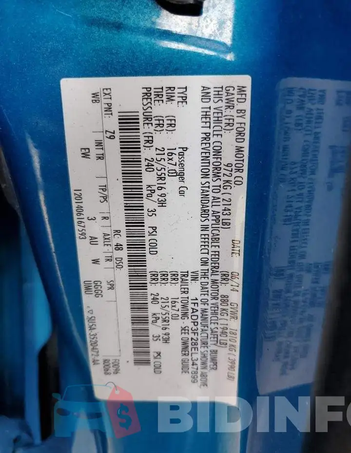 1FADP3F28EL347899 Photo# 12
