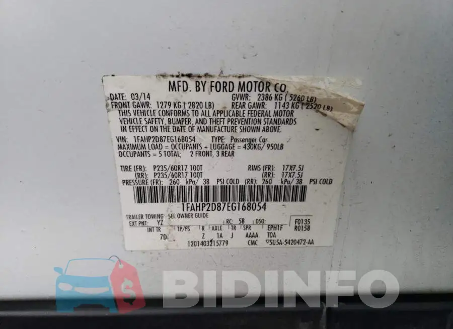 1FAHP2D87EG168054 Photo# 12