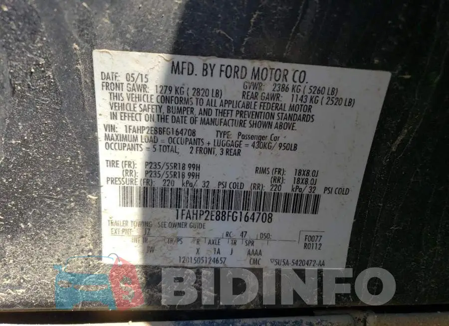 1FAHP2E88FG164708 Photo# 13