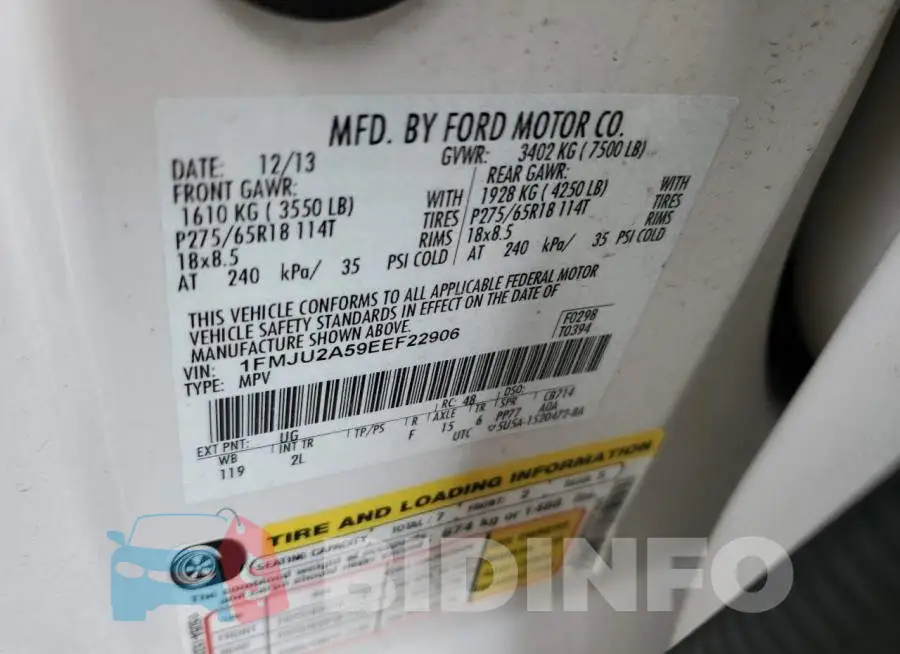 1FMJU2A59EEF22906 Photo# 10