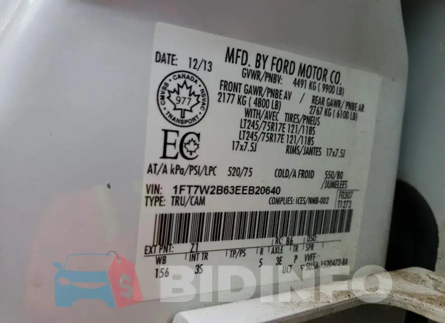 1FT7W2B63EEB20640 Photo# 12