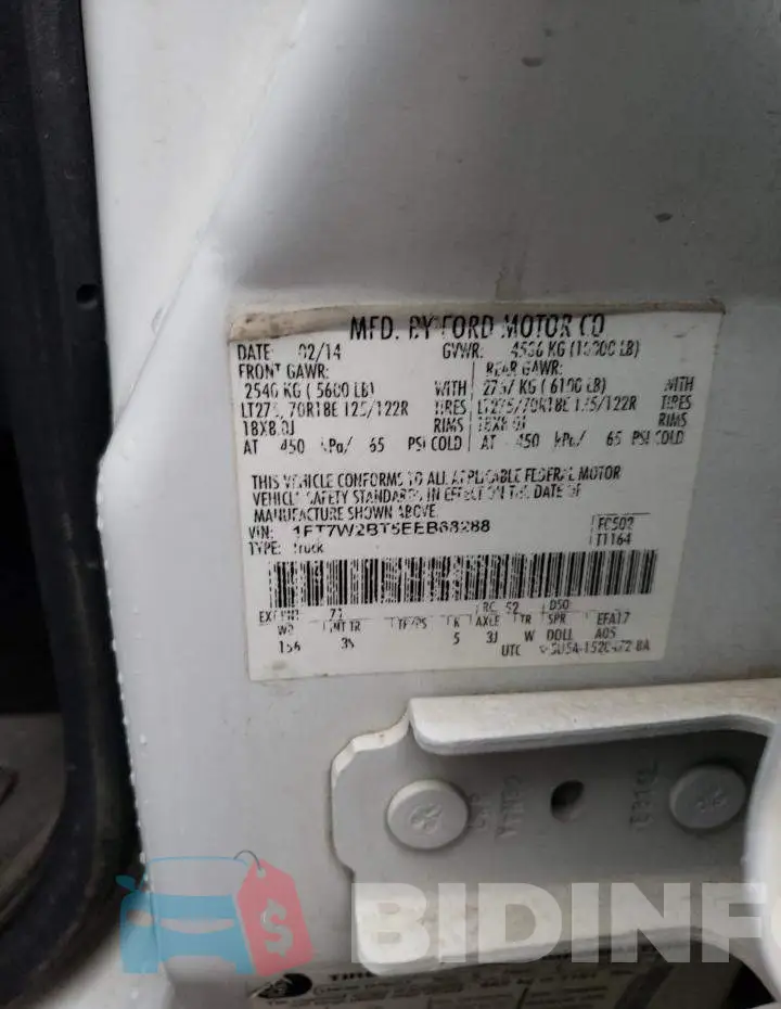 1FT7W2BT5EEB68288 Photo# 12