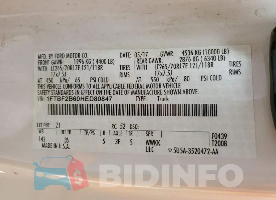 1FTBF2B60HED80847 Photo# 12