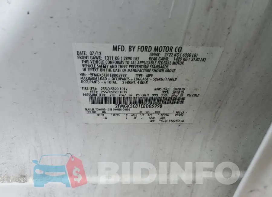 2FMGK5C81EBD05998 Photo# 12