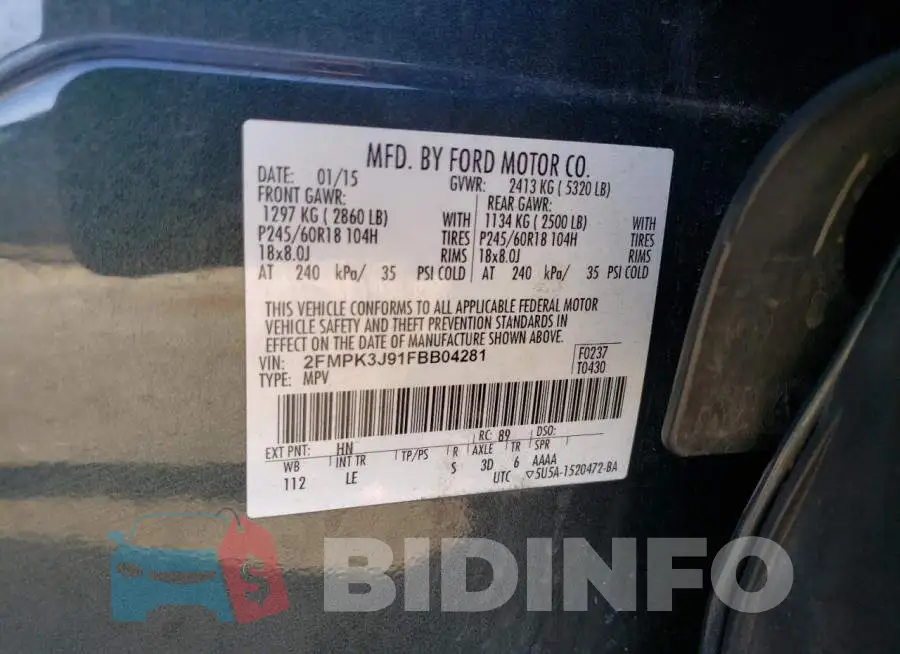 2FMPK3J91FBB04281 Photo# 12