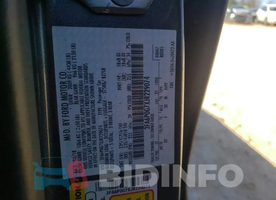 3FA6P0G7XJR229074 Photo# 12