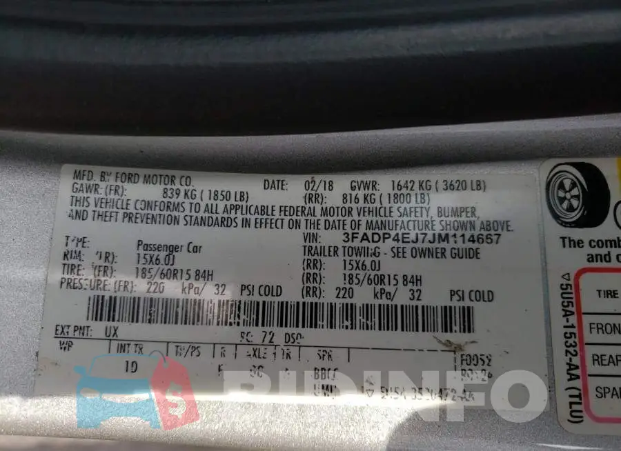 3FADP4EJ7JM114667 Photo# 12