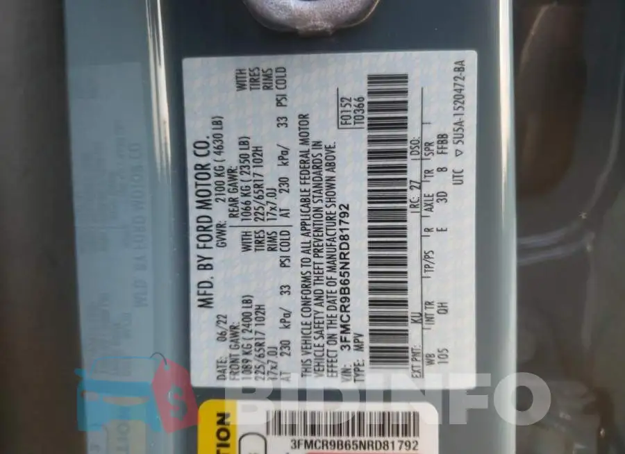3FMCR9B65NRD81792 Photo# 14