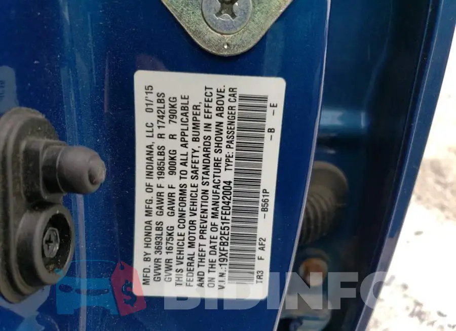19XFB2E51FE042004 Photo# 12