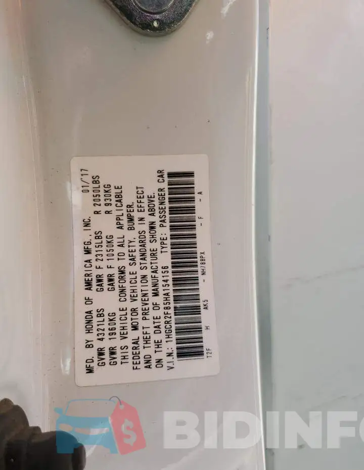 1HGCR2F85HA154156 Photo# 12