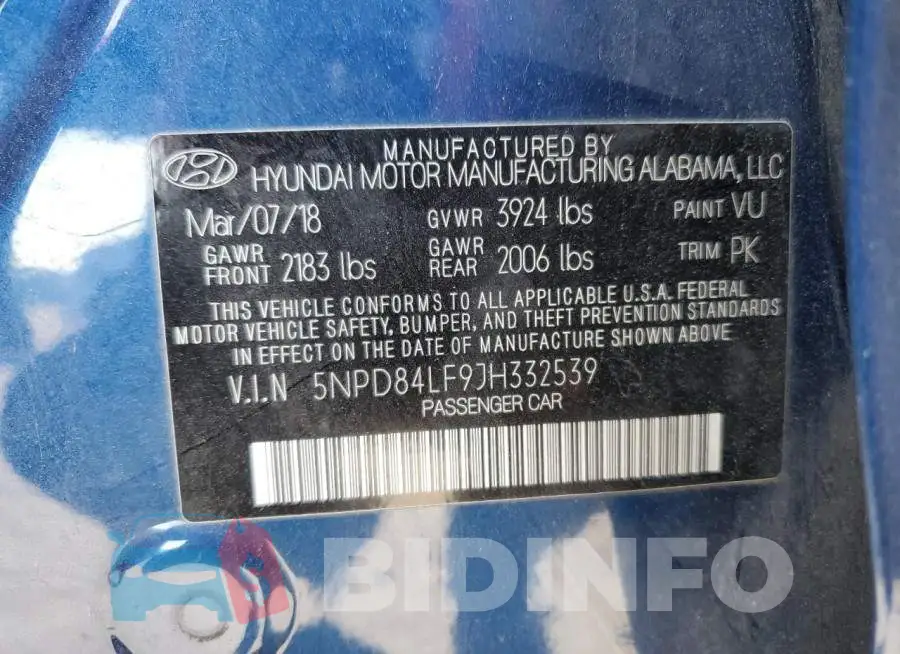 5NPD84LF9JH332539 Photo# 12