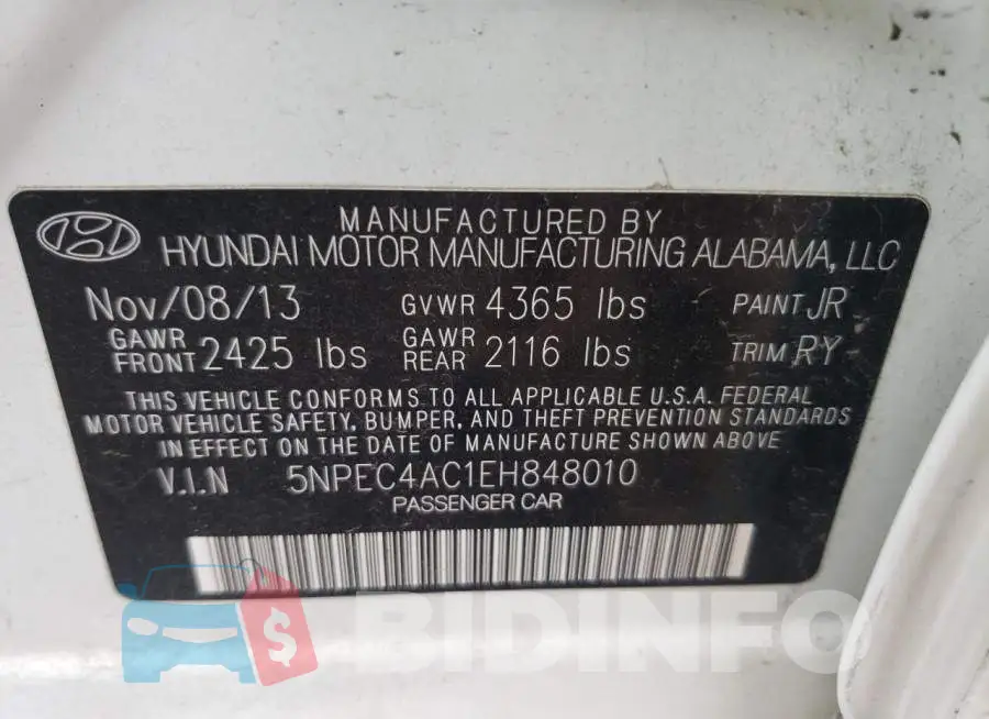 5NPEC4AC1EH848010 Photo# 10